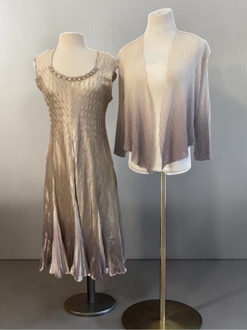 KOMAROV CASCADE OMBRE JACKET AND DRESS SET SIZE LARGE